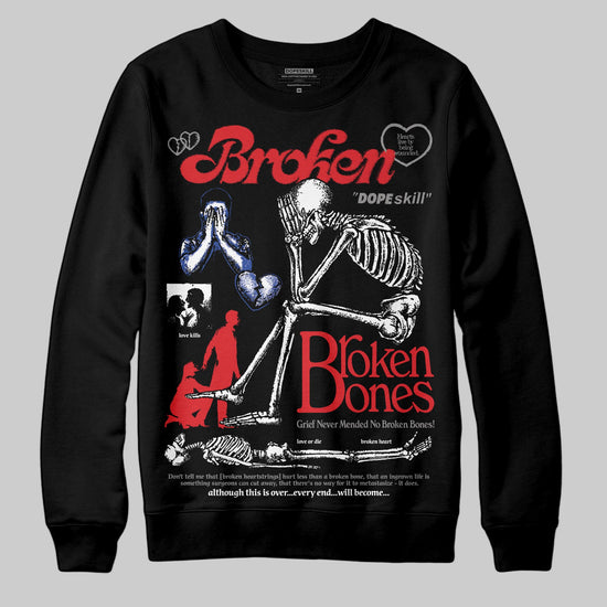 Jordan 3 “Seoul 2.0” DopeSkill Sweatshirt Broken Bones Graphic Streetwear - Black