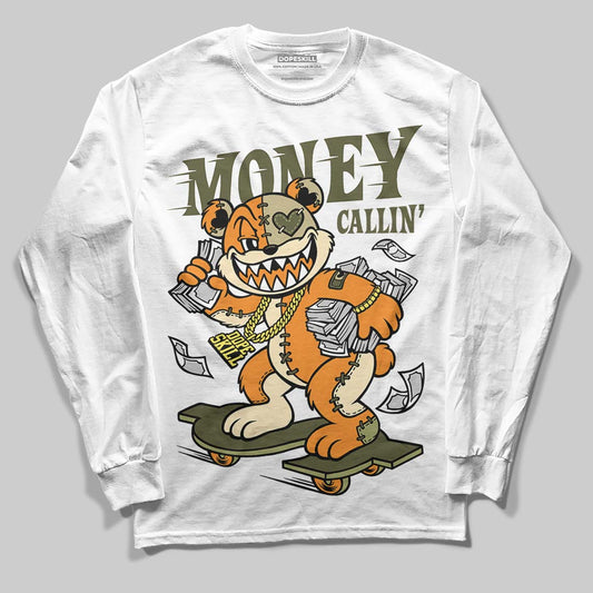 Olive Sneakers DopeSkill Long Sleeve T-Shirt Money Callin' Graphic Streetwear - White