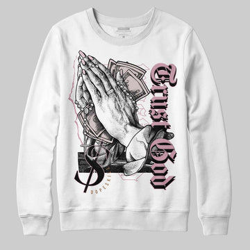 Dunk Low Teddy Bear Light Soft Pink DopeSkill Sweatshirt Trust God Graphic Streetwear - White 