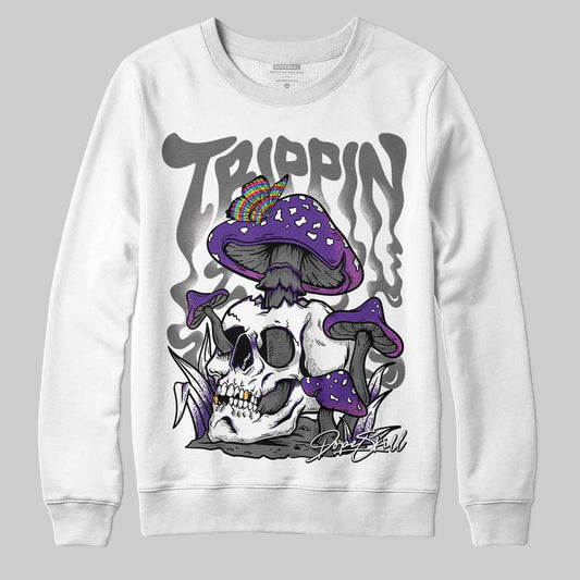 Jordan 3 Retro Dark Iris DopeSkill Sweatshirt Trippin Graphic Streetwear - White