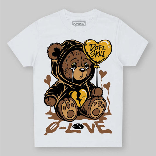 Jordan 1 High OG Black Metallic Gold DopeSkill Toddler Kids T-shirt Broken Bear Graphic Streetwear - White 