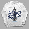 Jordan 3 "Midnight Navy" DopeSkill Long Sleeve T-Shirt King Chess Graphic Streetwear - White