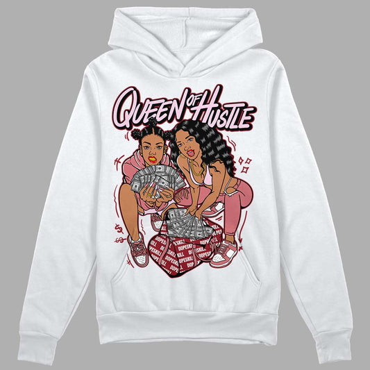 Valentine's Day Collection DopeSkill Hoodie Sweatshirt Queen Of Hustle Graphic Streetwear - White 