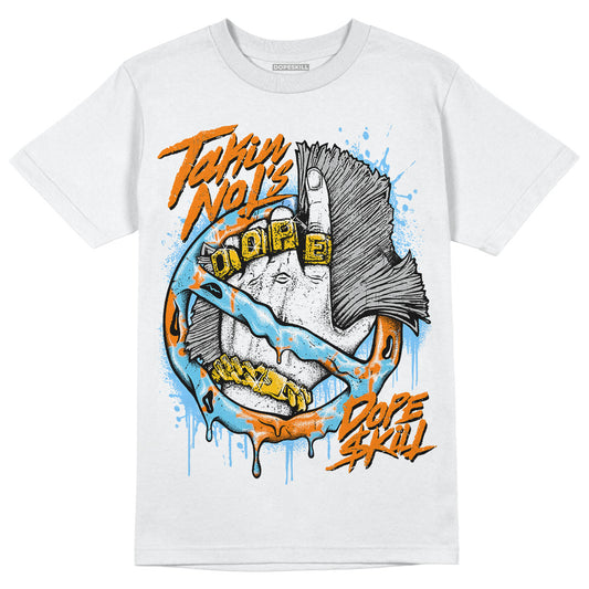 Dunk High 1985 SP Orange Acid Wash DopeSkill T-Shirt Takin No L's Graphic Streetwear - WHite 