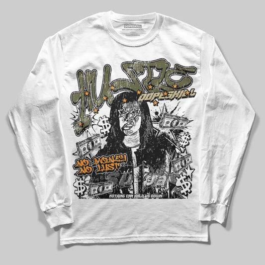 Olive Sneakers DopeSkill Long Sleeve T-Shirt No Money No Lust Graphic Streetwear - WHite