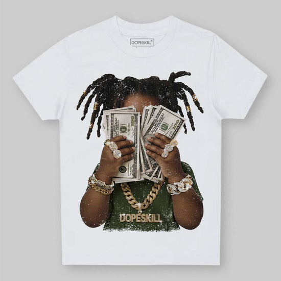Olive Sneakers DopeSkill Toddler Kids T-shirt Rich Youth Graphic Streetwear  - White 