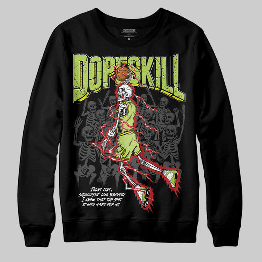 Jordan 13 Retro Bright Cactus DopeSkill Sweatshirt The Mouth With No Droughts Graphic Streetwear - Black