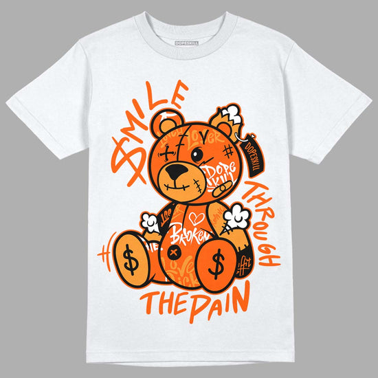 Jordan 12 Retro Brilliant Orange DopeSkill T-Shirt Smile Through The Pain Graphic Streetwear - White
