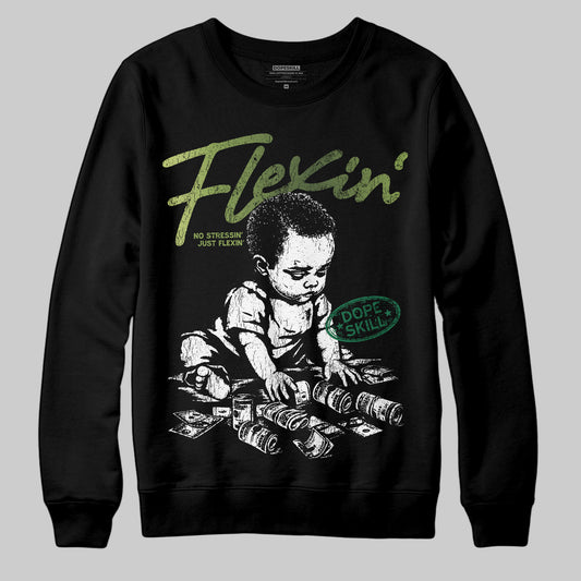 Foamposite Pro 'Pine Green' DopeSkill Sweatshirt Flexin' Graphic Streetwear - Black