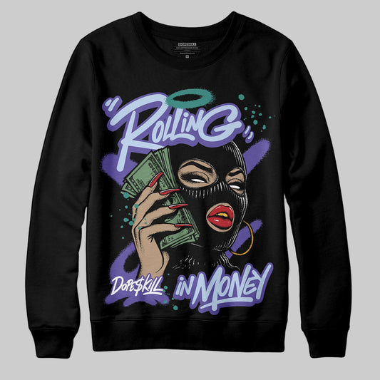 Jordan 5 OG “Grape” DopeSkill Sweatshirt Rolling in Money Graphic Streetwear - Black