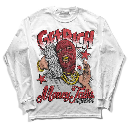 Jordan 12 “Red Taxi” DopeSkill Long Sleeve T-Shirt Get Rich Graphic Streetwear - White