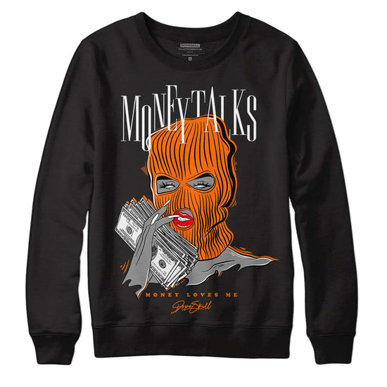 Orange, Black & White Sneakers DopeSkill Sweatshirt Money Talks Graphic Streetwear - Black