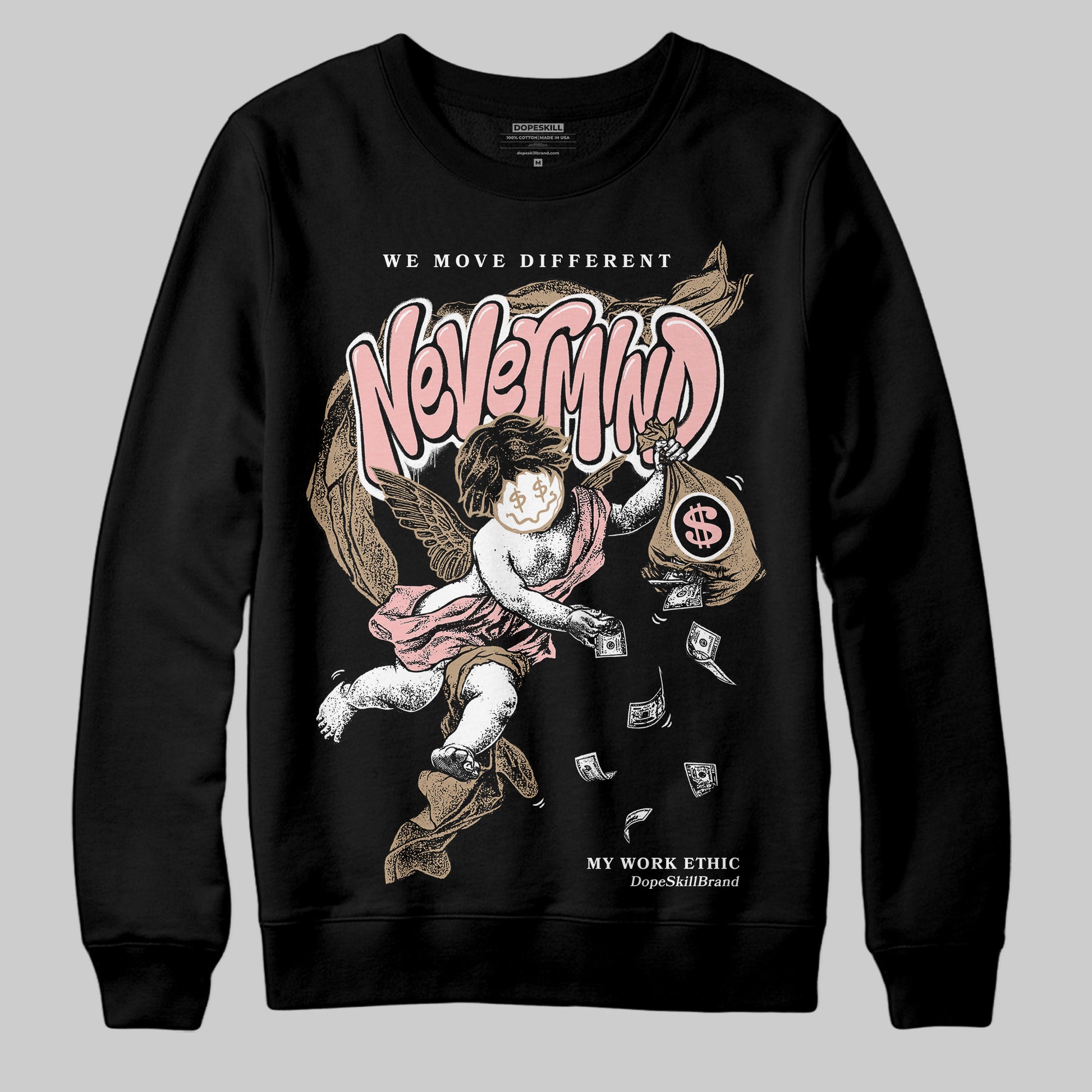 Nike Air Force 1 Low Canvas “Linen” DopeSkill Sweatshirt Nevermind Graphic Streetwear - Black