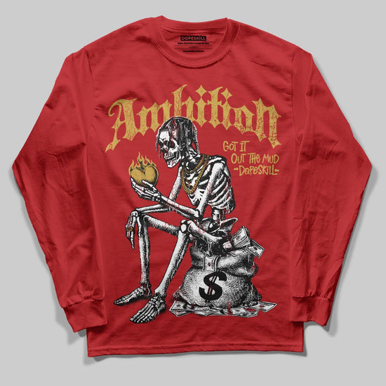 Red Sneakers DopeSkill Long Sleeve T-Shirt Ambition Graphic Streetwear - Red