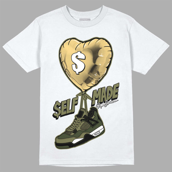 Jordan 4 Retro SE Craft Medium Olive DopeSkill T-Shirt Self Made Graphic Streetwear - White