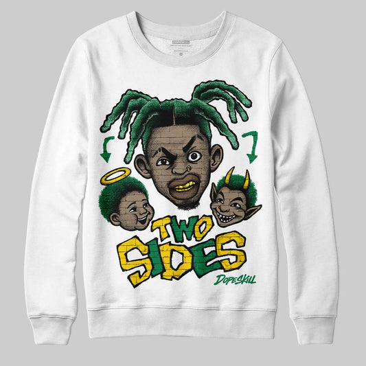 Green Sneakers DopeSkill Sweatshirt Two Sides Graphic Streetwear - White