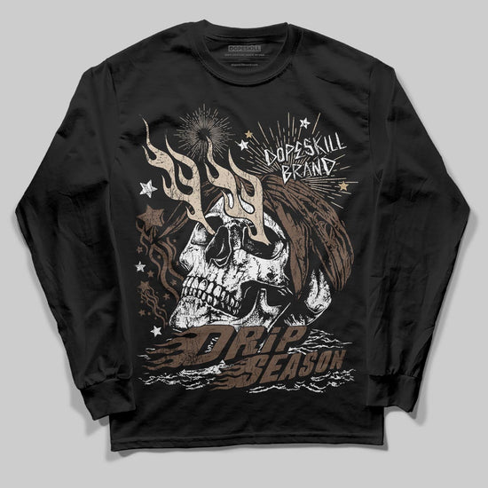 A Ma Maniére x Air Jordan 4 “Dark Mocha” DopeSkill Long Sleeve T-Shirt Drip Season Graphic Streetwear - Black
