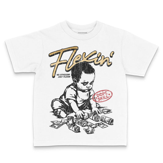 Jordan 12 Retro 'Taxi' 2025 DopeSkill Toddler Kids T-shirt Flexin' Graphic Streetwear - White 