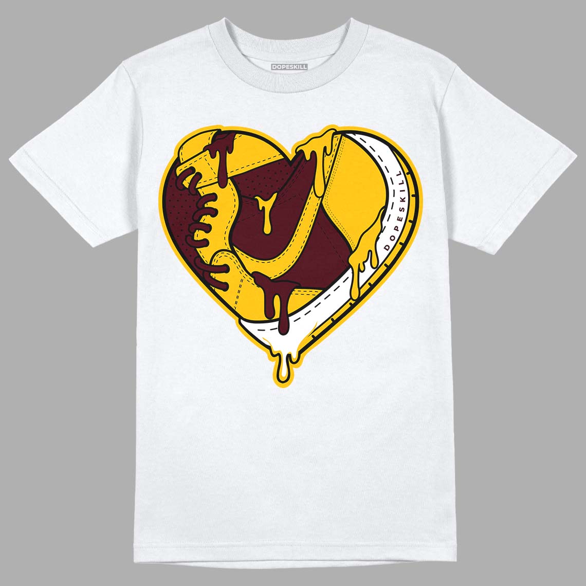 Dunk Yellow Bordeaux DopeSkill T-Shirt Heart Jordan Graphic Streetwear - White