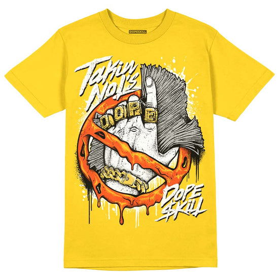 Jordan 4 Retro “Vivid Sulfur” DopeSkill Yellow T-shirt Takin No L's  Graphic Streetwear 