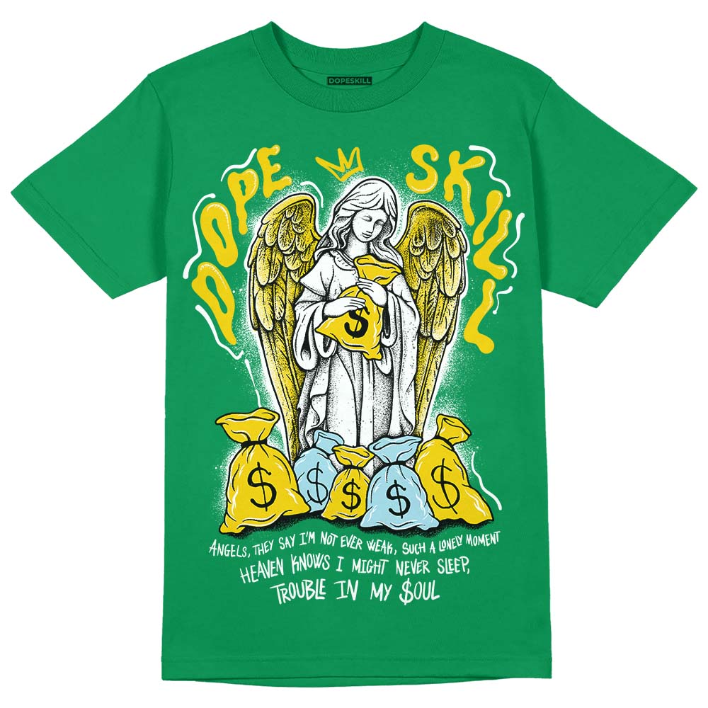 Jordan 5 “Lucky Green” DopeSkill Green T-shirt Angels Graphic Streetwear 