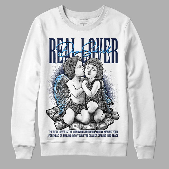 Jordan 3 "Midnight Navy" DopeSkill Sweatshirt Real Lover Graphic Streetwear - White 