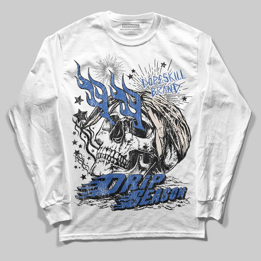 Jordan 1 Low Travis Scott x Fragment DopeSkill Long Sleeve T-Shirt Drip Season Graphic Streetwear - White