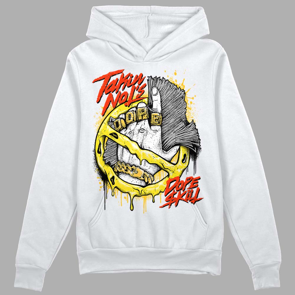 Jordan 4 Retro “Vivid Sulfur” DopeSkill Hoodie Sweatshirt Takin No L's Graphic Streetwear - White 