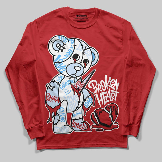 Jordan 11 Retro Cherry DopeSkill Varsity Red Long Sleeve T-Shirt Broken Heart Graphic Streetwear