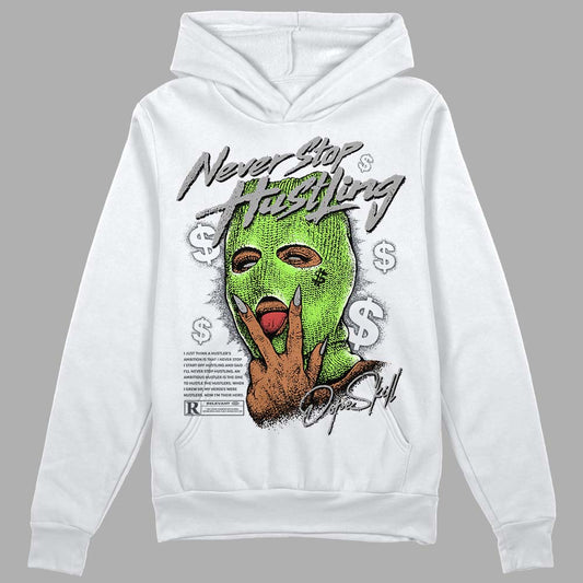 Jordan 5 "Green Bean" DopeSkill Hoodie Sweatshirt Never Stop Hustling Graphic Streetwear - White
