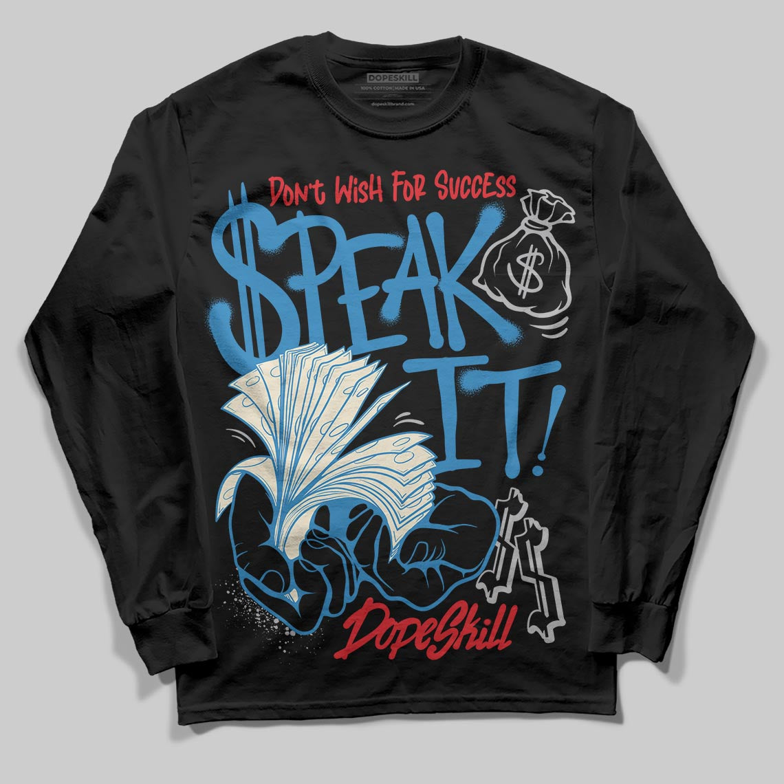 Jordan 3 Retro OG Rare Air DopeSkill Long Sleeve T-Shirt Speak It Graphic Streetwear - Black