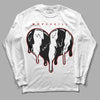 Jordan 1 High OG “Black/White” DopeSkill Long Sleeve T-Shirt Slime Drip Heart Graphic Streetwear - White 