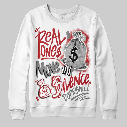 Jordan 8 Retro Bugs Bunny (2025) DopeSkill Sweatshirt Real Ones Move In Silence Graphic Streetwear - White