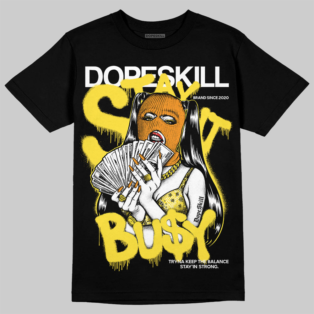 Jordan 11 Low 'Yellow Snakeskin' DopeSkill T-shirt Stay It Busy Graphic Streetwear - Black