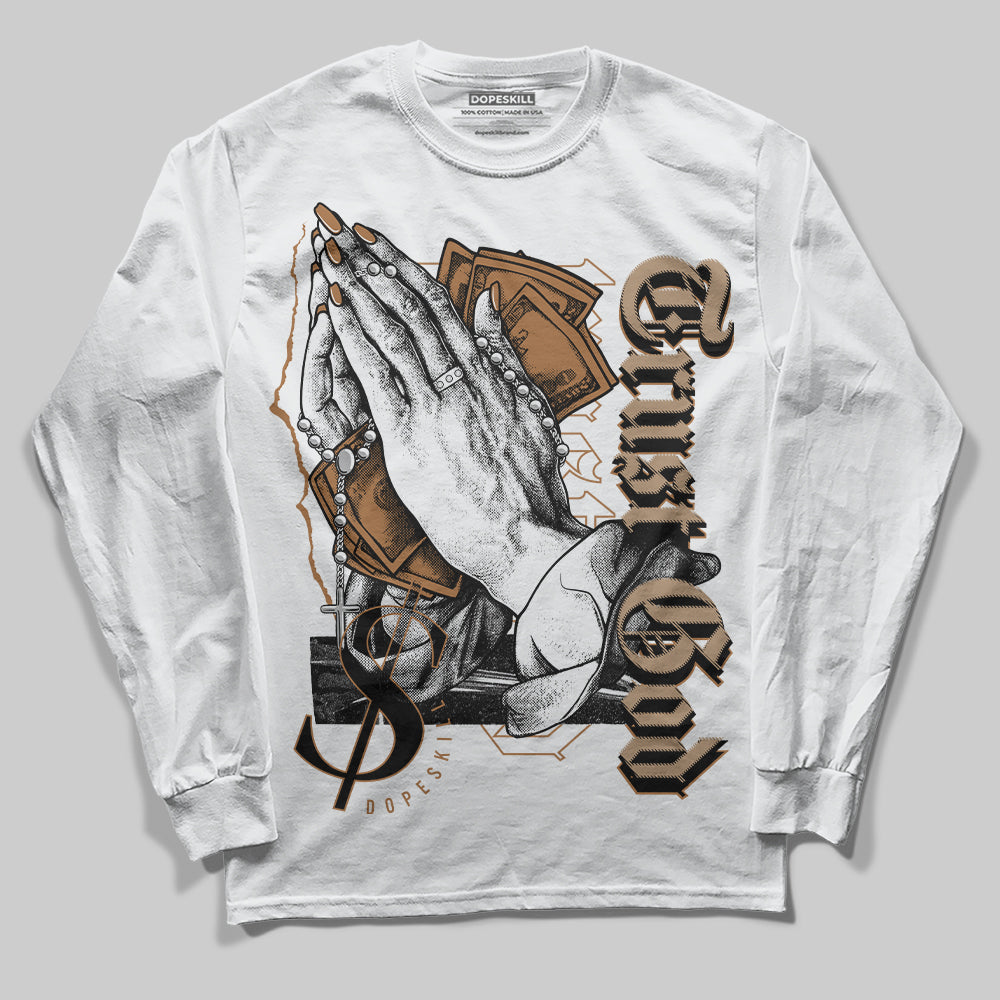 Jordan 3 Retro Palomino DopeSkill Long Sleeve T-Shirt Trust God Graphic Streetwear - White