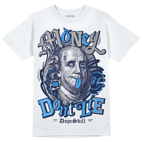 Jordan Spiz’ike Low “White/Obsidian” DopeSkill T-Shirt Money Don't Lie Graphic Streetwear - WHite 