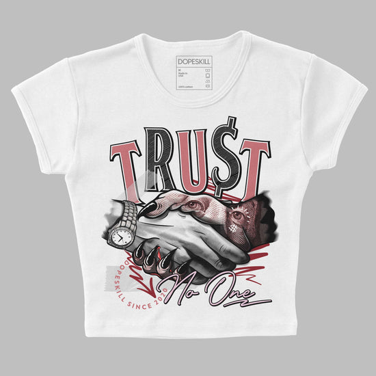 Valentine's Day Collection DopeSkill Women's Crop Top Trust No One Graphic Streetwear - White 