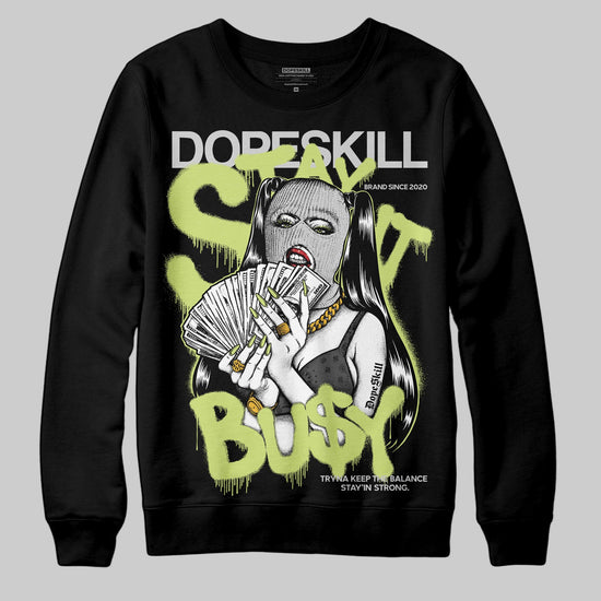 Jordan 4 GS “Light Lemon Twist” DopeSkill Sweatshirt Stay It Busy Graphic Streetwear - Black