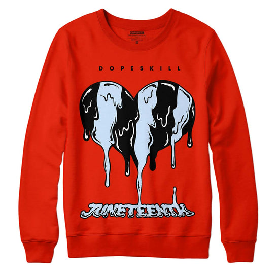 Jordan 6 Retro Toro Bravo DopeSkill Varsity Red Sweatshirt Juneteenth Heart Graphic Streetwear