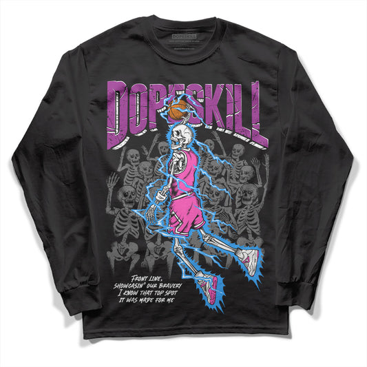 Jordan 4 GS “Hyper Violet” DopeSkill Long Sleeve T-Shirt Thunder Dunk Graphic Streetwear - Black