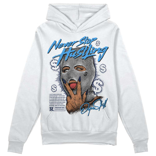 Jordan Spiz’ike Low “White/Obsidian” DopeSkill Hoodie Sweatshirt Never Stop Hustling Graphic Streetwear - WHite