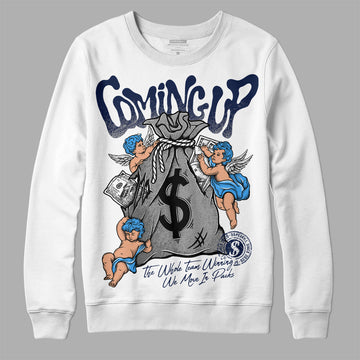 Jordan 3 "Midnight Navy"  DopeSkill Sweatshirt Money Bag Coming Up Graphic Streetwear - White 