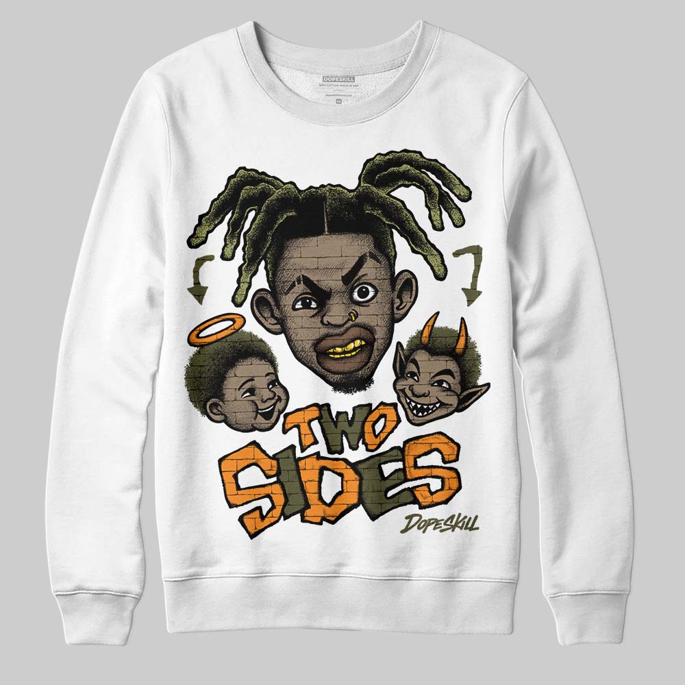 Olive Sneakers DopeSkill Sweatshirt Two Sides Graphic Streetwear  White