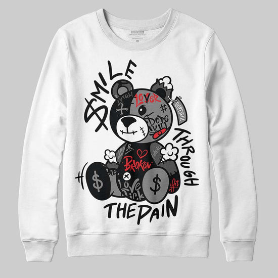 Jordan 10 Retro Shadow (2025) DopeSkill Sweatshirt Smile Through The Pain Graphic Streetwear - White