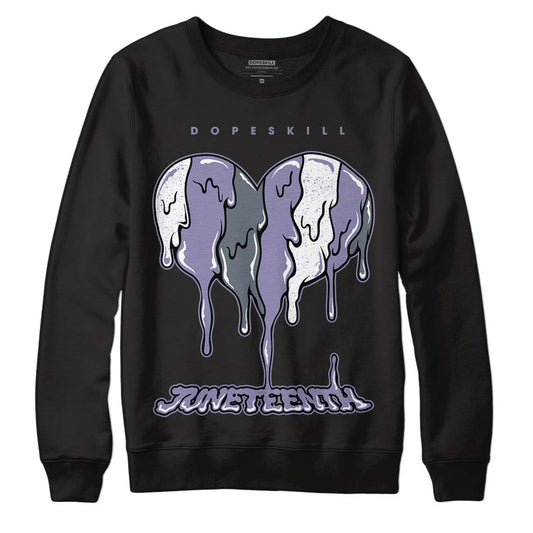 Jordan 5 Retro Low Indigo Haze DopeSkill Sweatshirt Juneteenth Heart Graphic Streetwear - Black