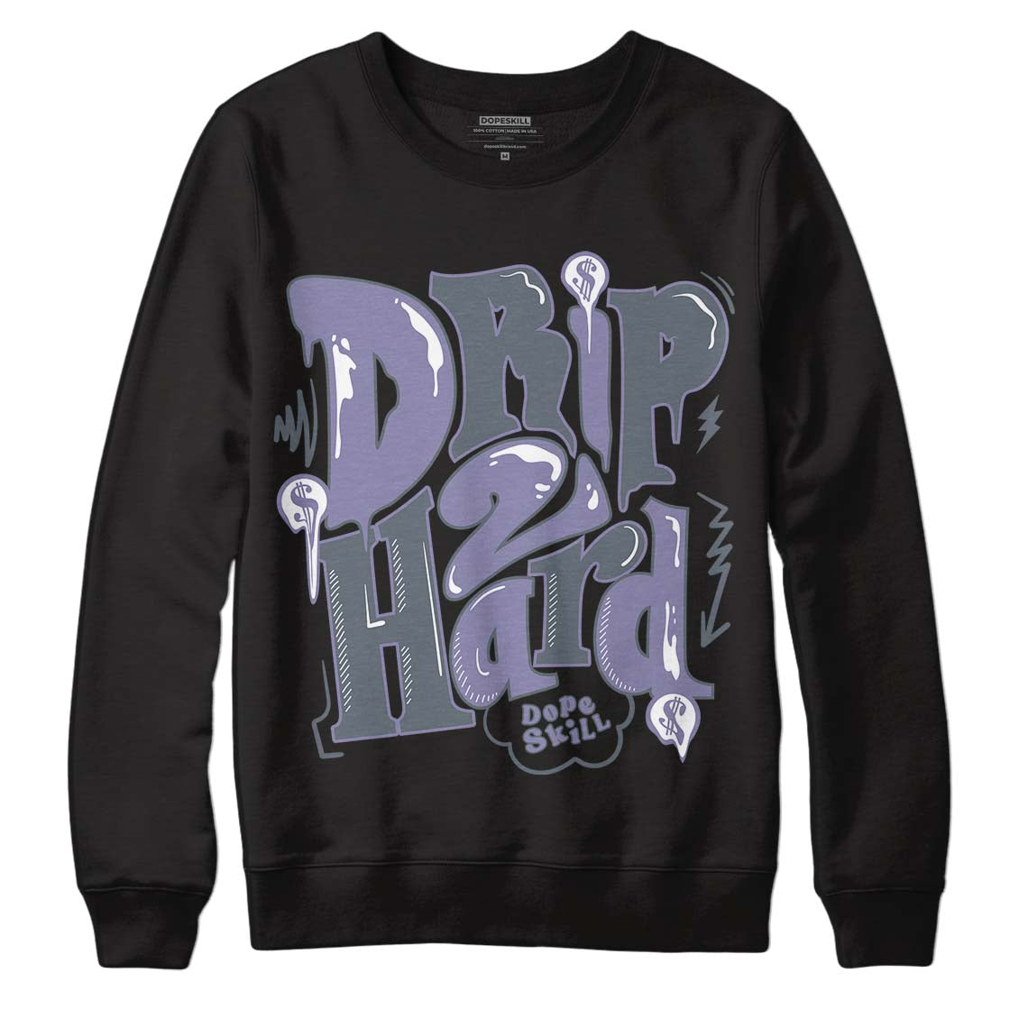 Jordan 5 Retro Low Indigo Haze DopeSkill Sweatshirt Drip Too Hard Graphic Streetwear - Black