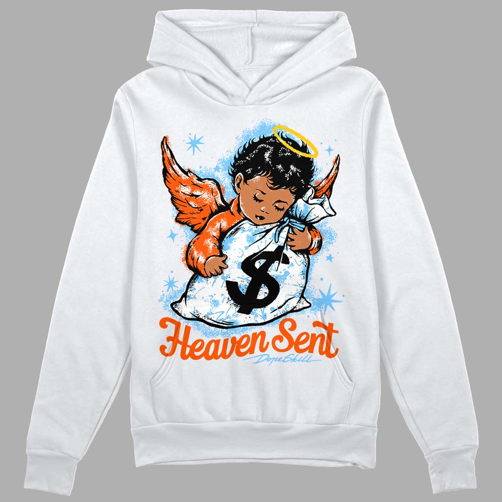 Dunk Low Futura University Blue DopeSkill Hoodie Sweatshirt Heaven Sent Graphic Streetwear - White