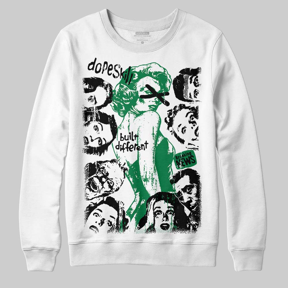 Green Sneakers DopeSkill Sweatshirt Built Different Graphic Streetwear - White