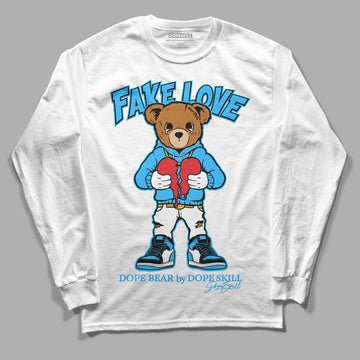 Jordan 1 High Retro OG “University Blue” DopeSkill Long Sleeve T-Shirt Fake Love Graphic Streetwear - White