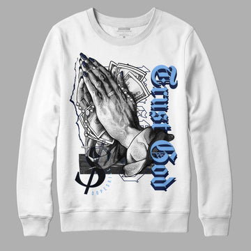 Jordan 5 Midnight Navy DopeSkill Sweatshirt Trust God Graphic Streetwear